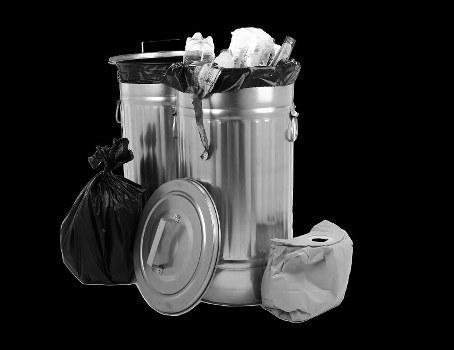Various types of construction waste materials
