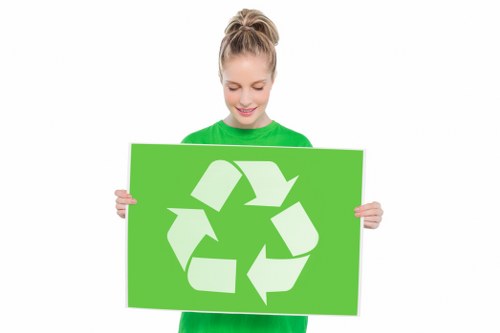 Business professionals assessing waste volume for skip hire